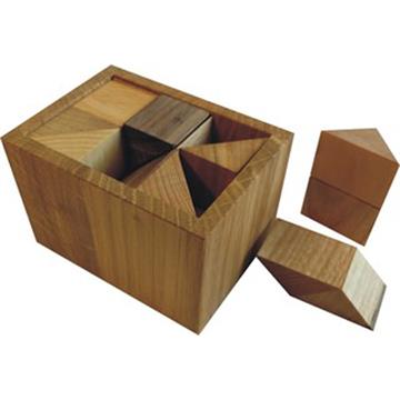  פאזל מעץ תלת מימדי blocked half-cube box